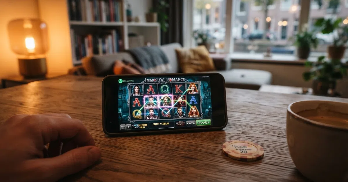 De interface van een online casino met Microgaming-gokkasten zichtbaar op een Nederlands scherm