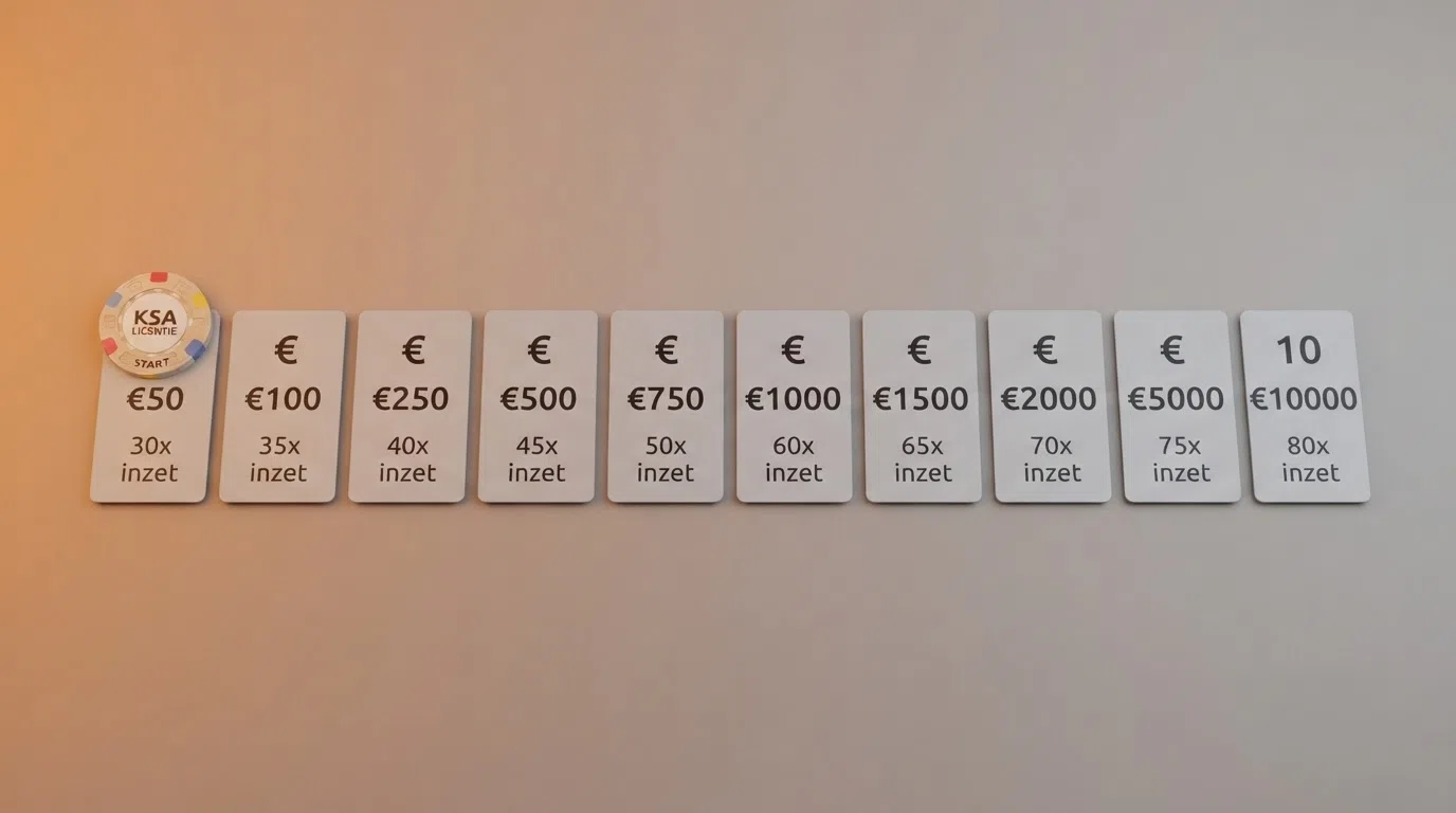 Een visuele rangschikking van de tien beste casino bonussen met KSA-vergunning in Nederland