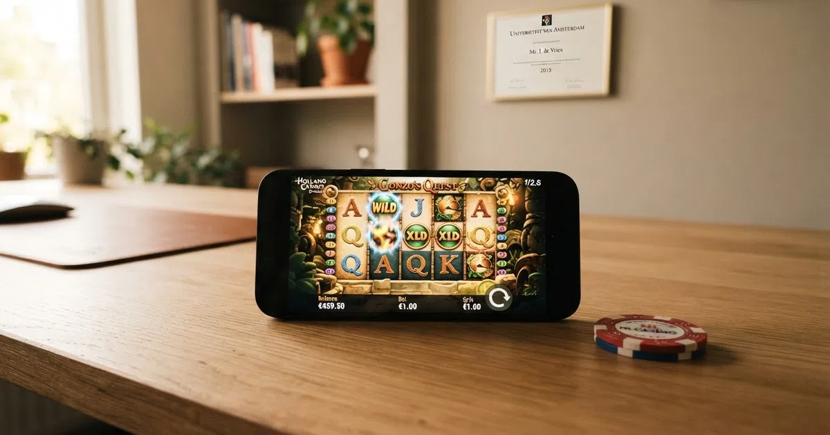 Een overzichtelijke vergelijking van Nederlandse online casino's op een scherm, met vergunningslogo's en bonusvoorwaarden naast elkaar