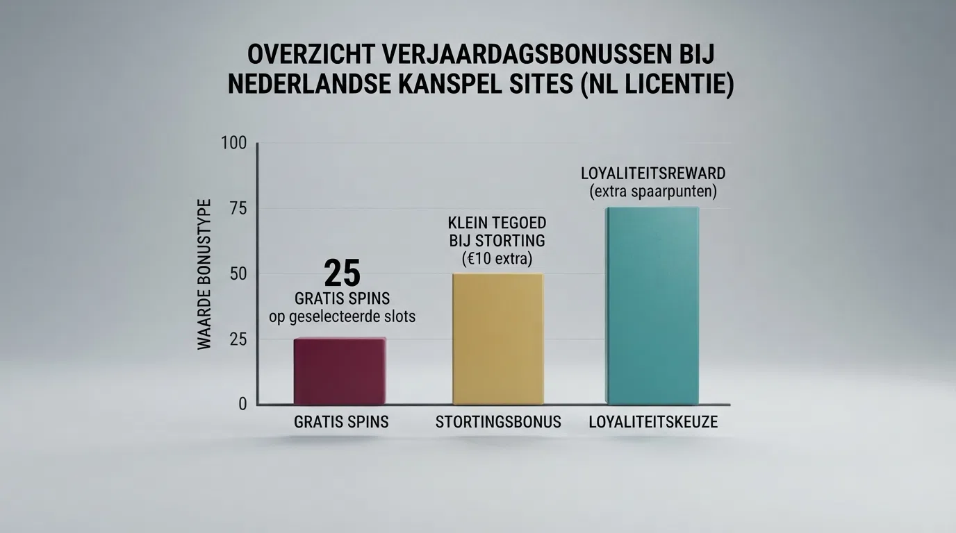 Een overzichtelijke vergelijkingstabel met de namen van tien Nederlandse online casino's en hun verjaardagsbonusstatus