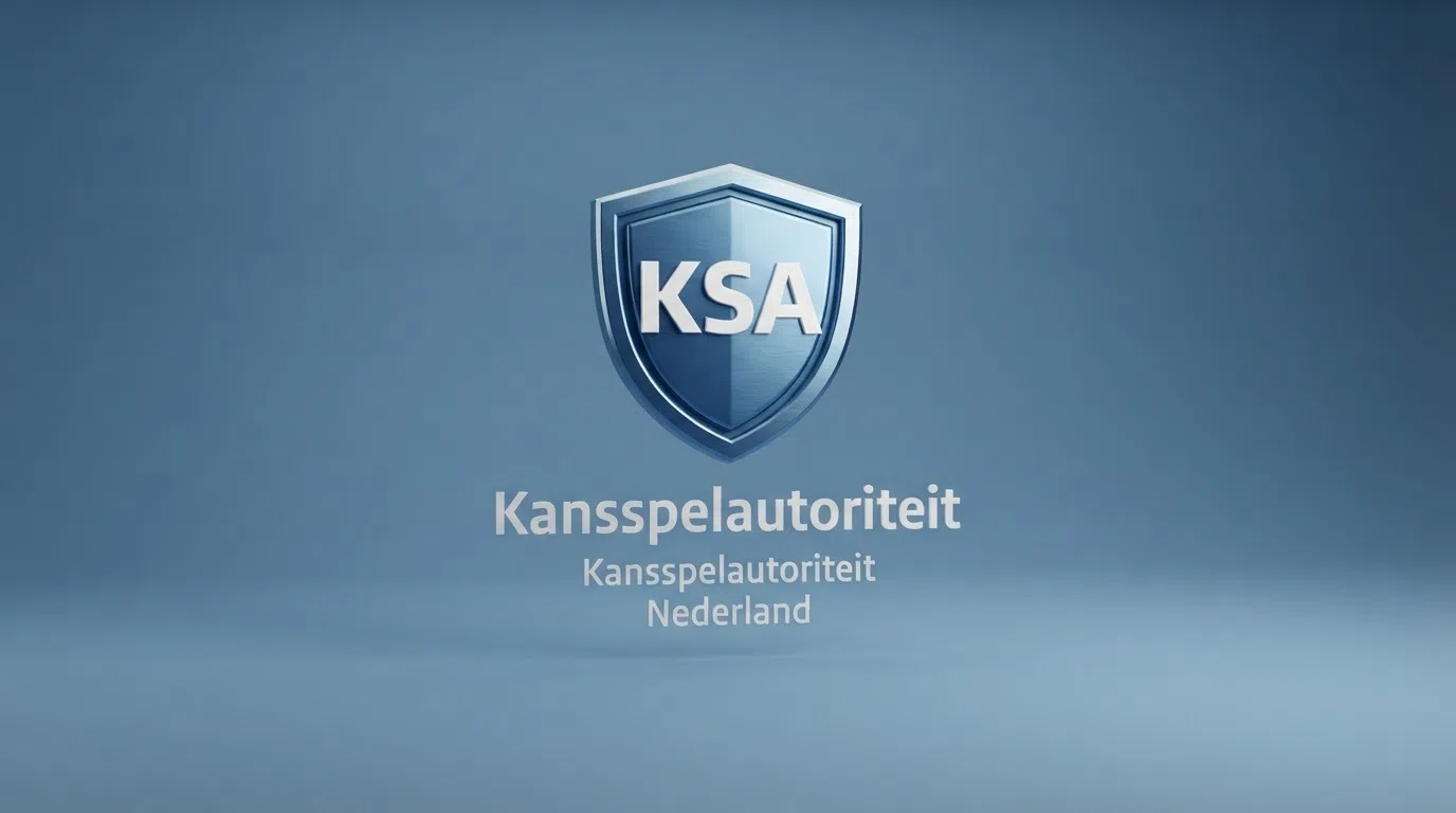 Het officiële KSA-keurmerk of het logo van de Kansspelautoriteit op een webpagina met juridische tekst