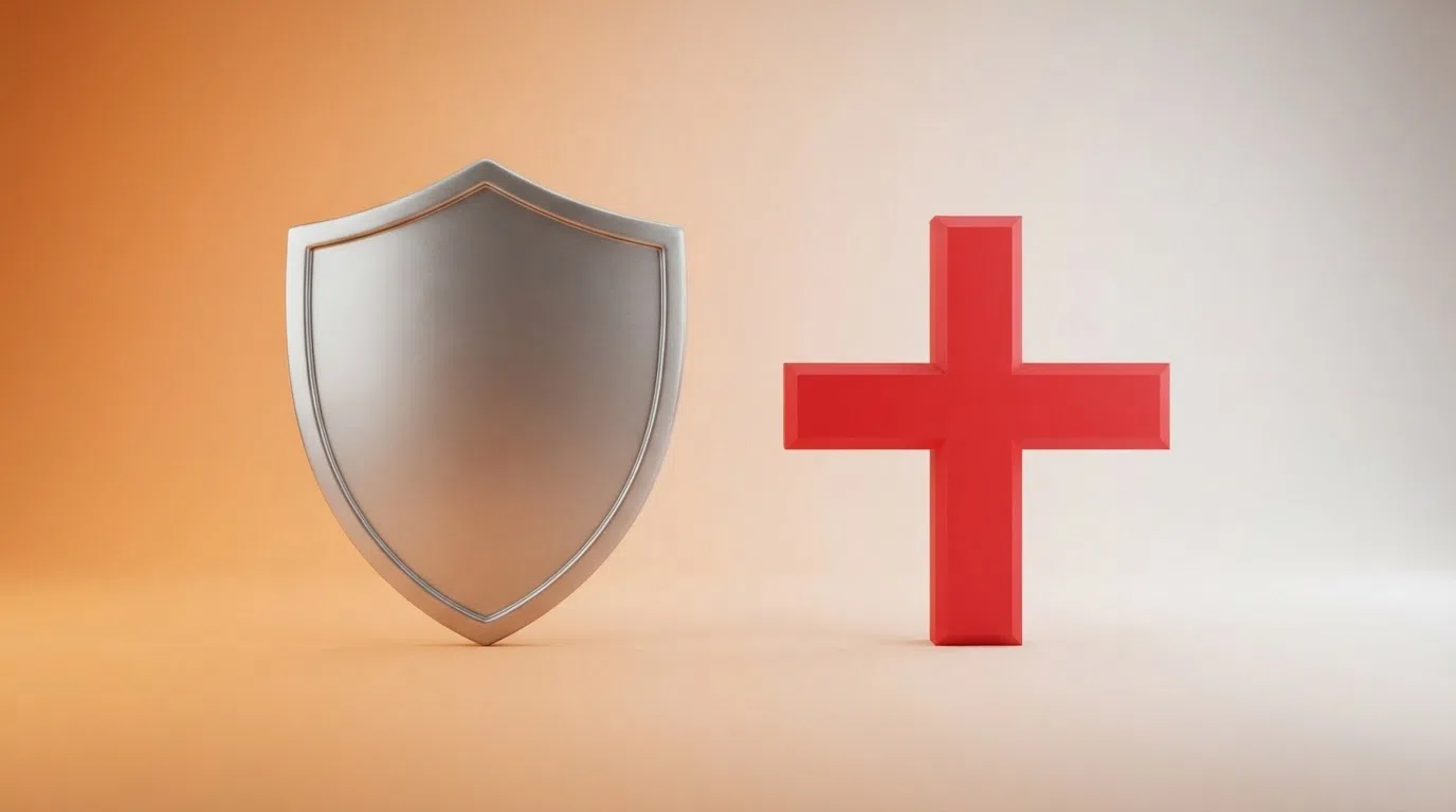 het KSA-logo naast een rood kruis door een 400% bonusadvertentie
