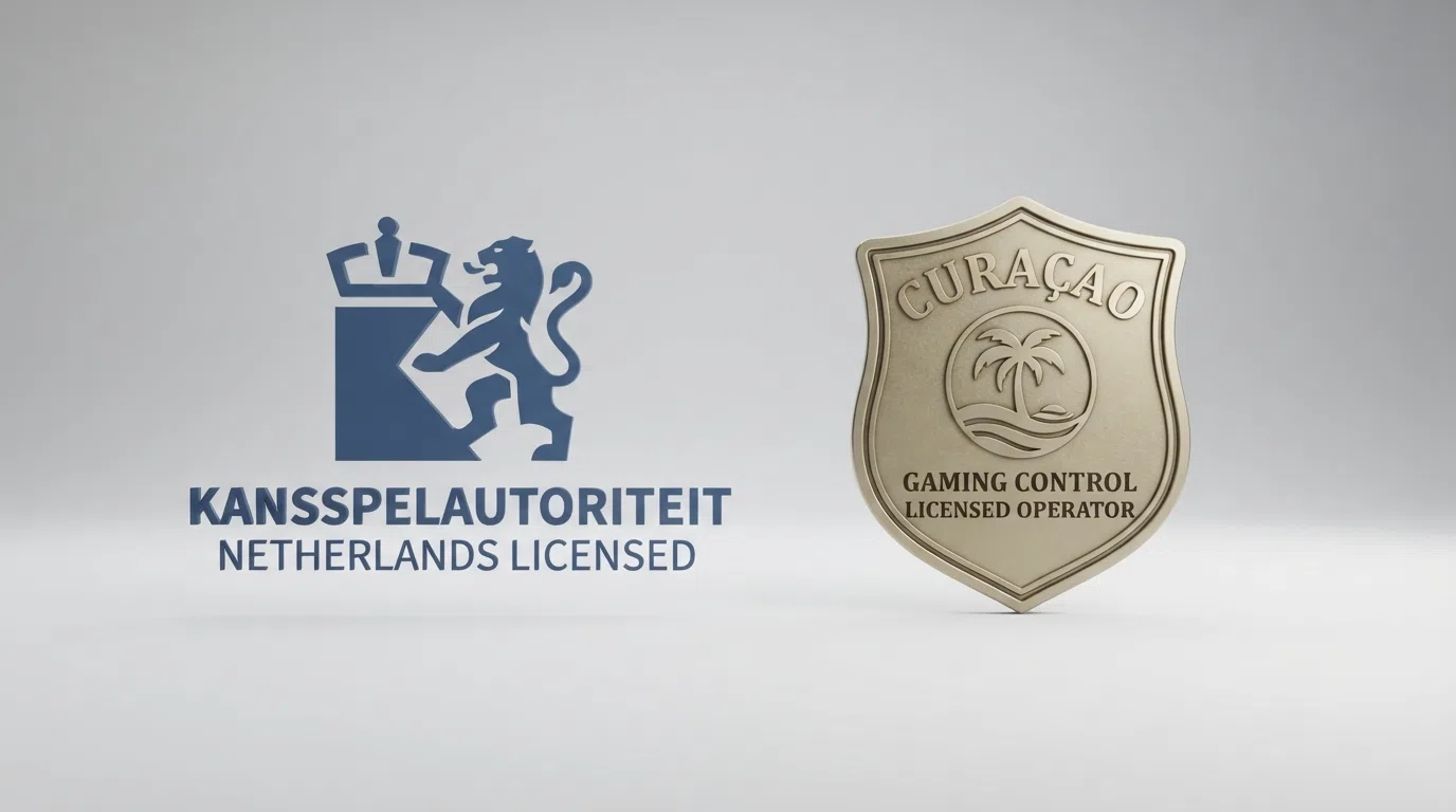Een visuele vergelijking tussen een KSA-keurmerk en een Curaçaose kansspelvergunning
