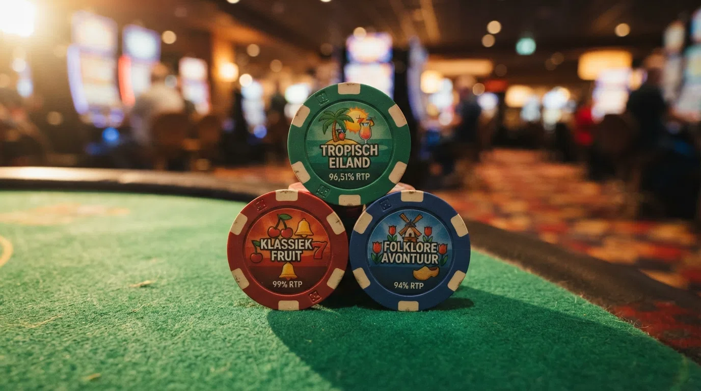 Sweet Bonanza, Pirots 4 en Mega Joker slot-illustraties met hun RTP-percentages